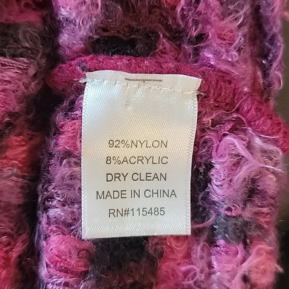 Unbranded fuscia and black infinity scarf One Size